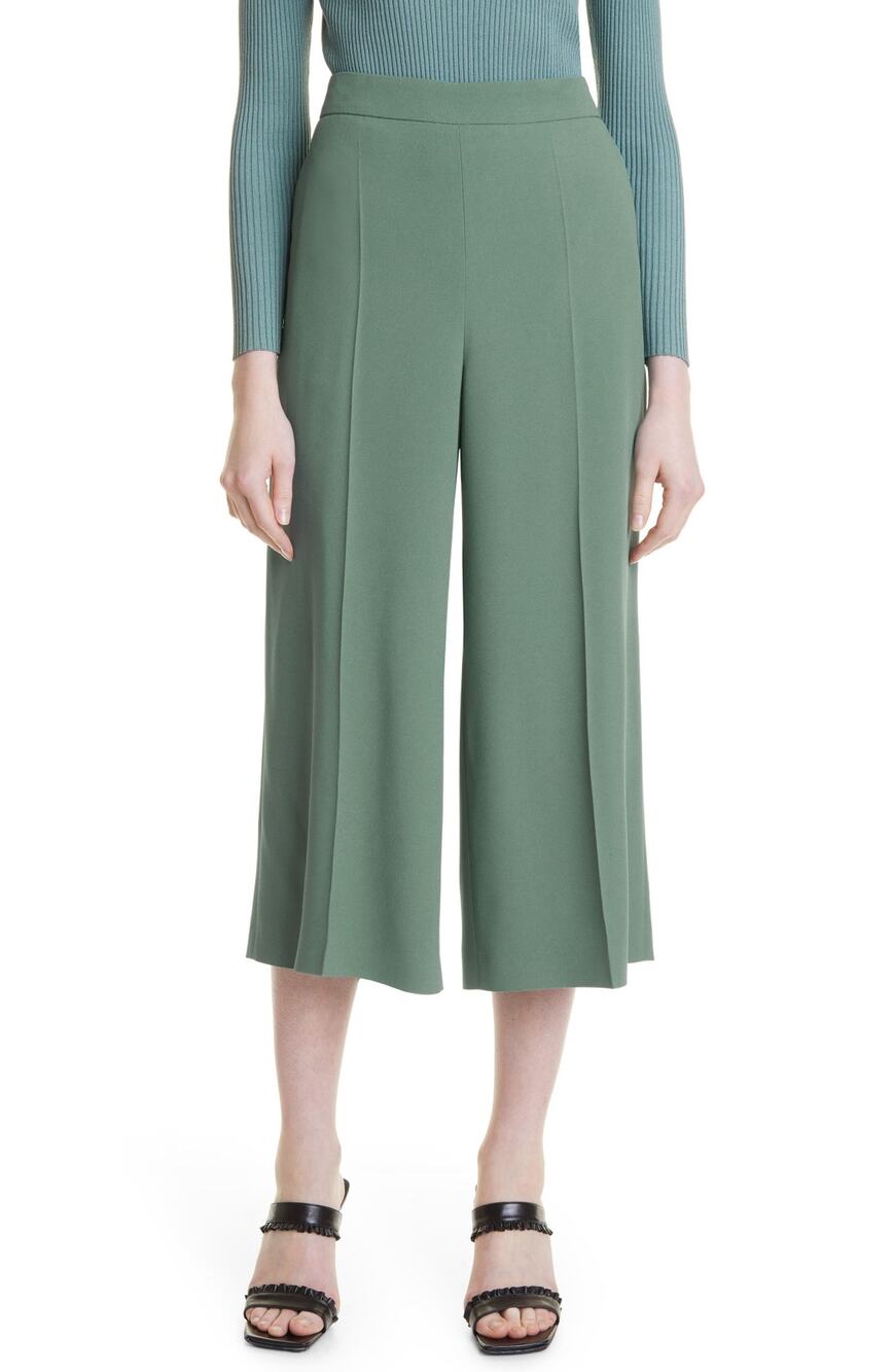 Hugo Boss Tiveca Cropped Wide Leg Teal Pants Size 0